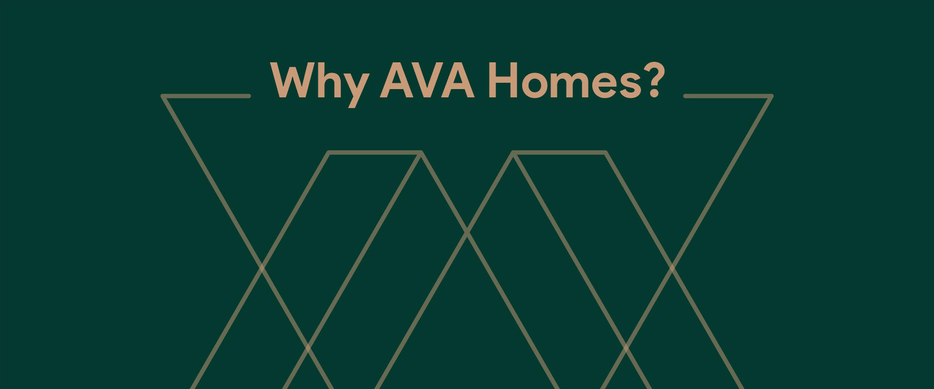 Why AVA Homes page banner for desktop view